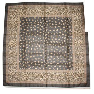 Akel Multicolor Animal Print Jacquard Style Polyester Square Scarf Neckerch